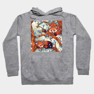 Two cute sleeping red pandas pattern 2 Hoodie